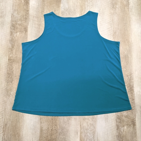 Susan Graver Teal Sleeveless Top - Picture 2 of 9
